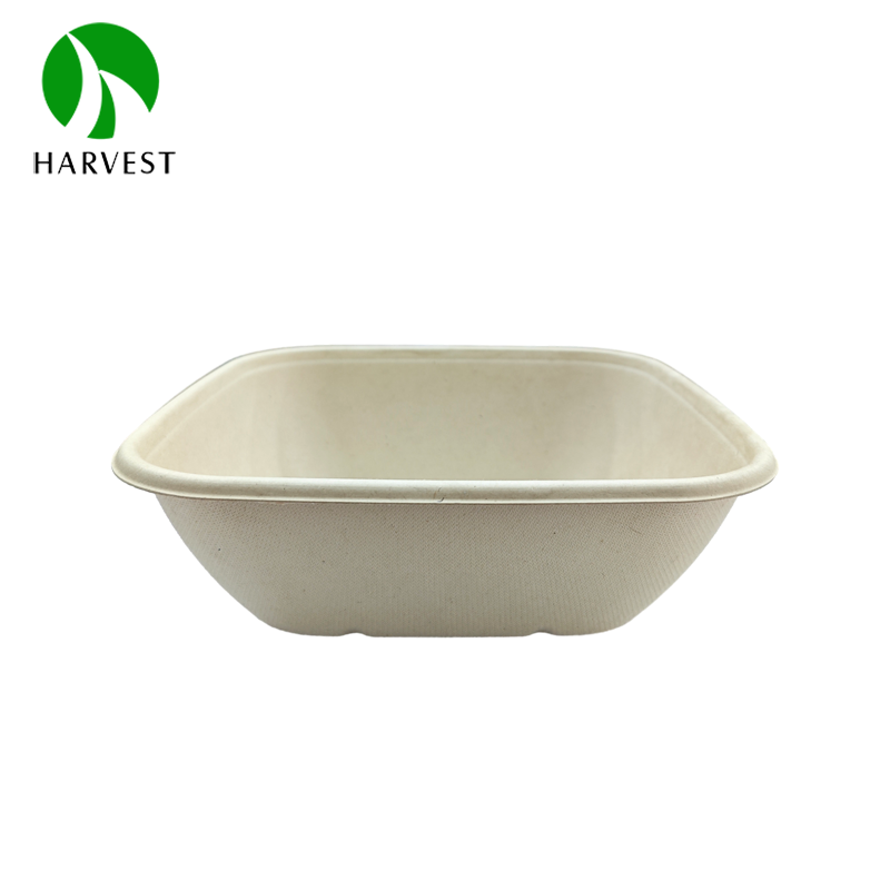 8-Inch Biodegradable Bamboo Food Tray Disposable Paper Boxes