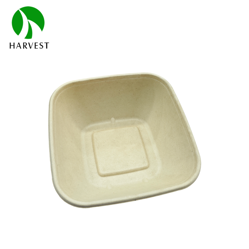 8-Inch Biodegradable Bamboo Food Tray Disposable Paper Boxes