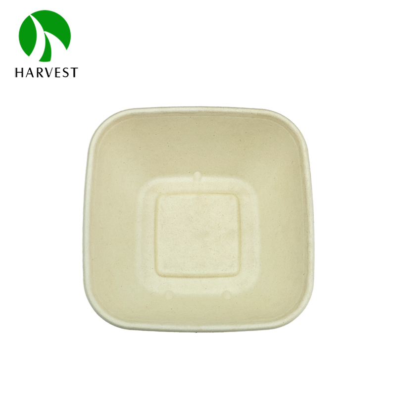 8-Inch Biodegradable Bamboo Food Tray Disposable Paper Boxes