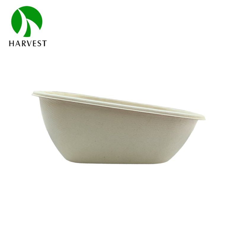 8-Inch Biodegradable Bamboo Food Tray Disposable Paper Boxes