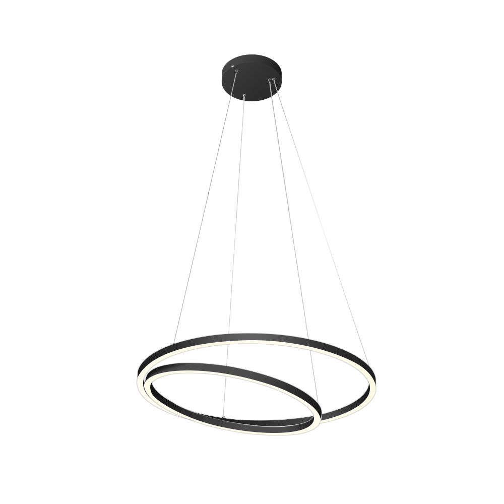 ECOJAS WD-SMCR-45 LED Ring Chandelier Acrylic Round Shape Ceiling Light Fixture 25W Wire Adjustable for Living Room, Dining Room