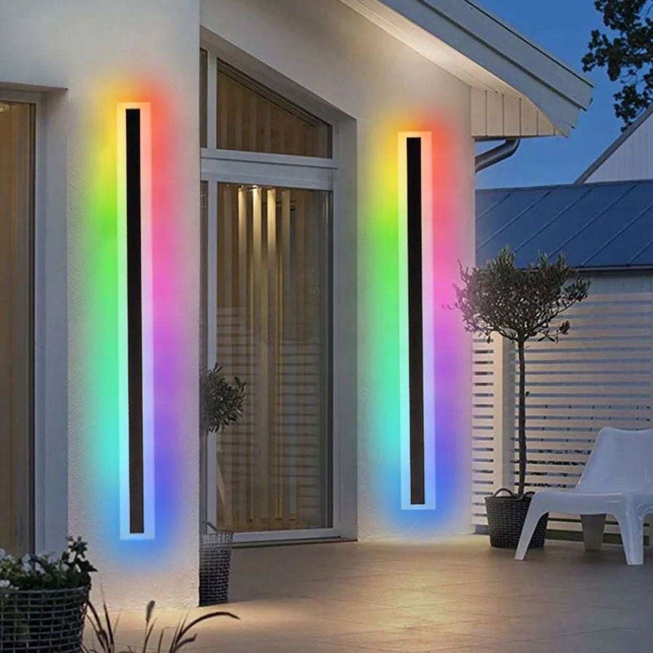 ECOJAS RGB Modern Simple Strip Light Aluminum Outdoor Wall Lamp Waterproof LED Wall Lamp Indoor