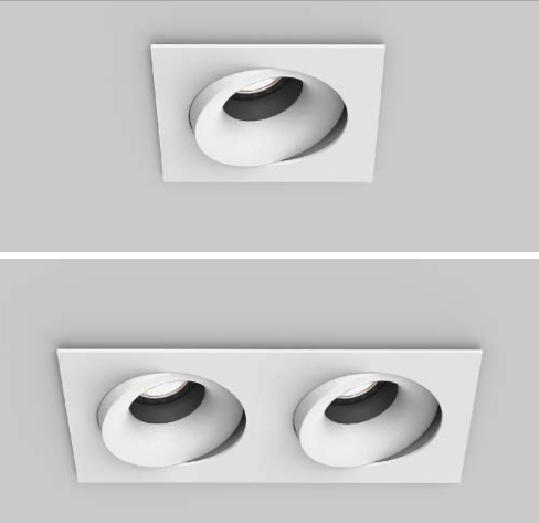 ECOJAS A1391 Square Adjustable Recessed downlight halogen lighting fixture downlight Indoor Fixture