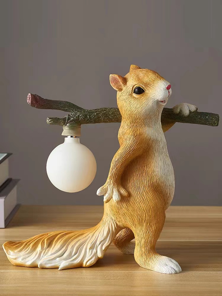 SCULTORE Nordic network red designer creative cartoon animal squirrel lamp bedroom bedside desk children's room decorative lamps