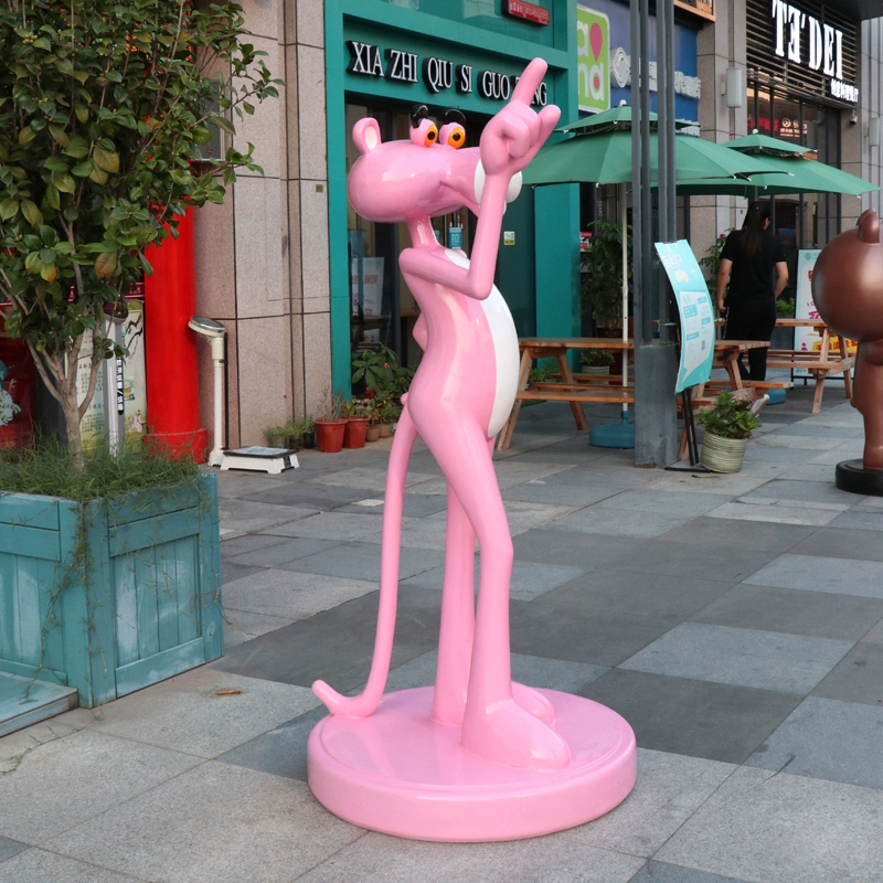 High quality factory price Resin Pink Panther Statue Freestanding Pink Panther Statue Resin Pink Panther Sculpture