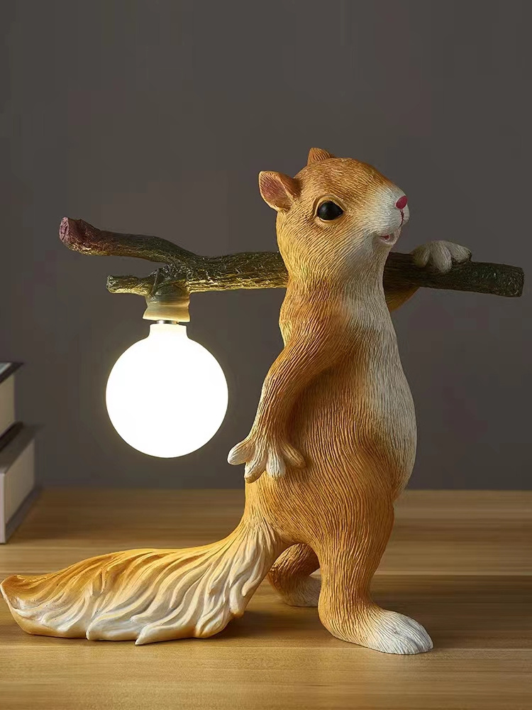 SCULTORE Nordic network red designer creative cartoon animal squirrel lamp bedroom bedside desk children's room decorative lamps