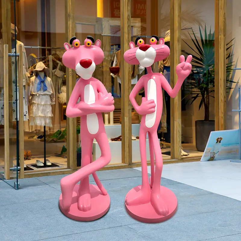 High quality factory price Resin Pink Panther Statue Freestanding Pink Panther Statue Resin Pink Panther Sculpture