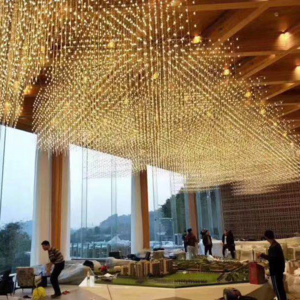 ECOJAS K3 Customized Modern creative LED Big Foyer Large Crystal Chandelier lights for hotel