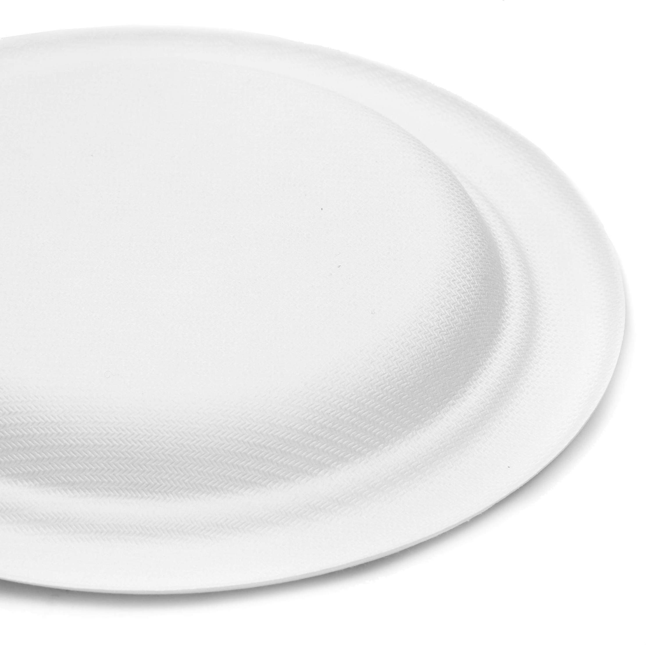 ECOLIFE Food Grade Sugarcane Bagasse Disposable Plates Sugar Cane Bamboo Paper Pulp Bio Compostable Degradable Dish For Party