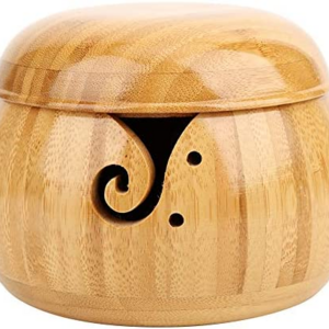 High Quality Handcrafted Wooden Round Sewing Crochet Knitting Yarn Balls Storage Bamboo Yarn Bowl