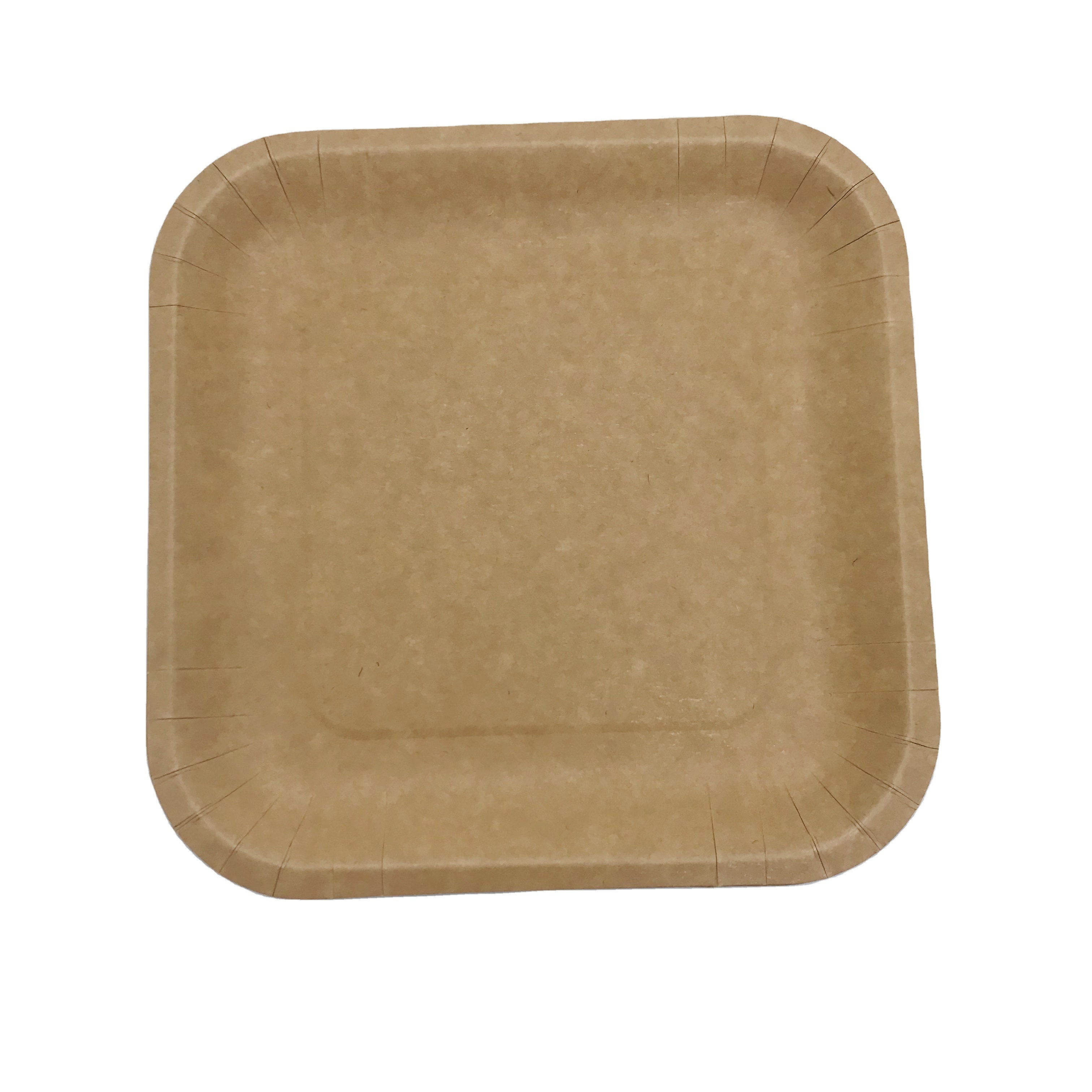 Disposable Paper Plate Strong Dish Round Square Kraft Paper Plates for Party Supply