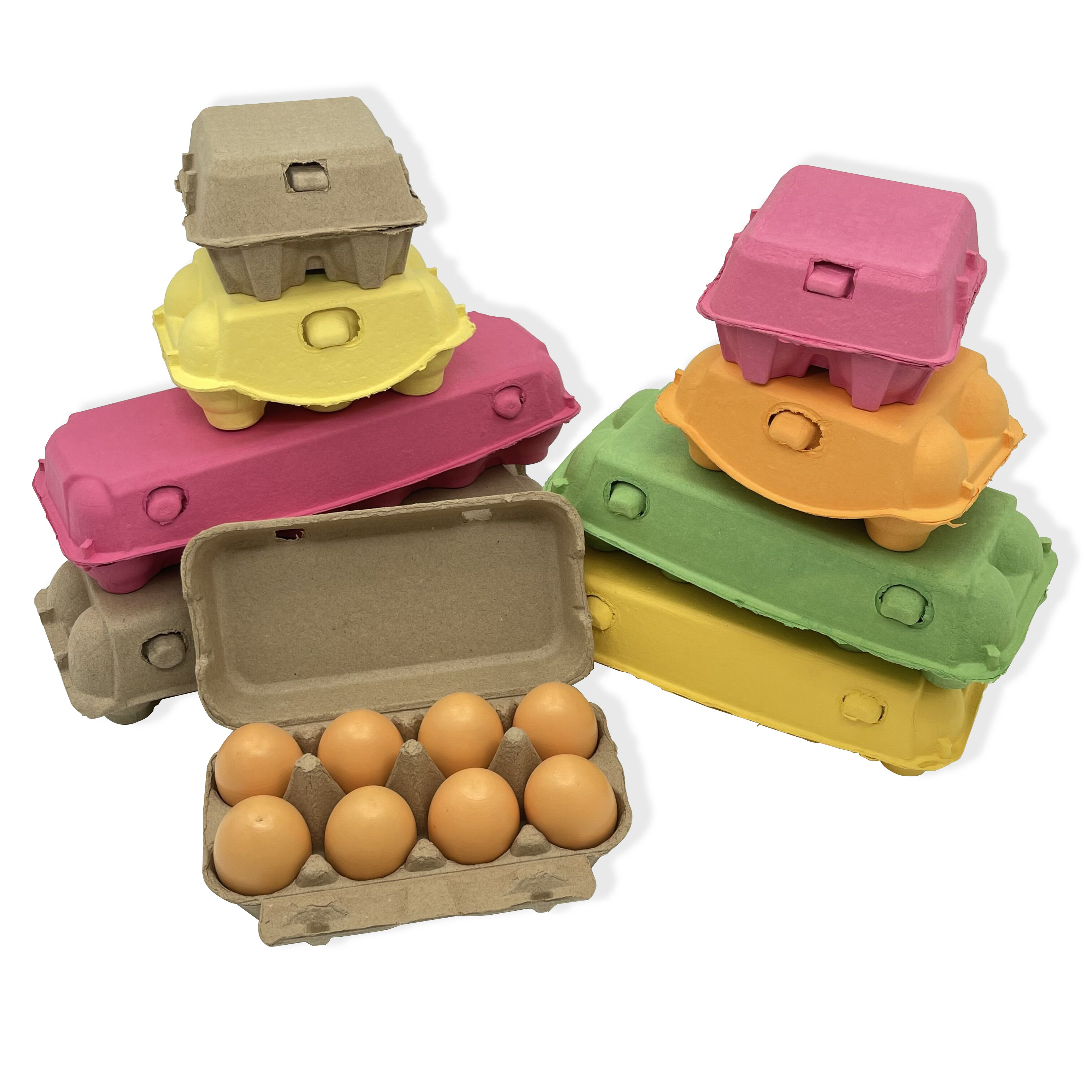 Disposable compostable eggs packaging 4/ 6 /8/ 10/ 12 cells paper egg tray egg cartons