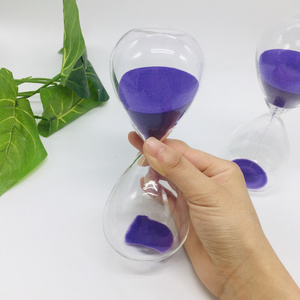 custom Transparent decorative glass sand clock hourglasses 6 Colors sand timer 5min 30 min 60min HourGlass