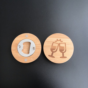 Wooden Hotel Round Board Speed Bottle Opener Home Beer Cap Wooden Cover Wood Bottle Opener