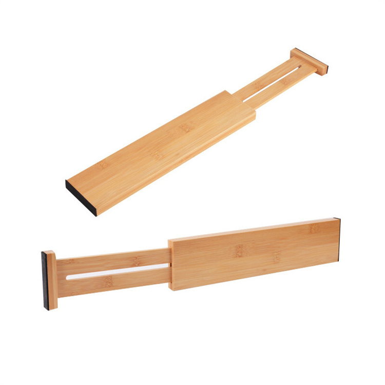 Hot sale eco friendly retractable drawer divider storage bamboo wooden dividers for deep drawer