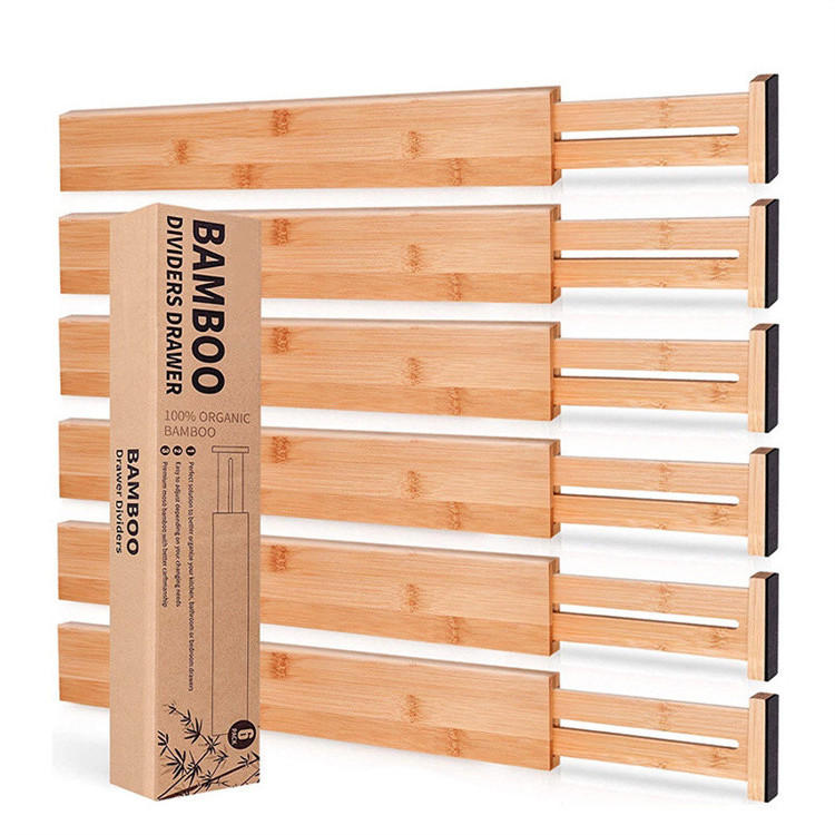 Hot Customization Support Proofing Bamboo Partition Free Combination Telescopic Drawer Storage Divider