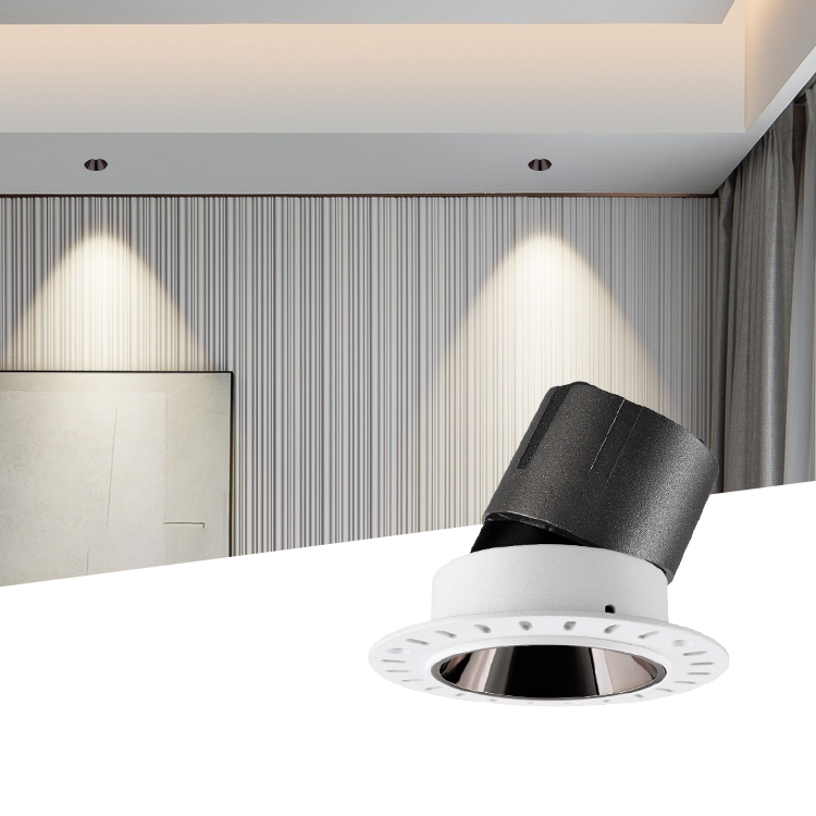 Ecolux Indoor Fixture Housing Recessed Black 3D Reflector Ceiling Down Lamp Adjustable Led Spotlight