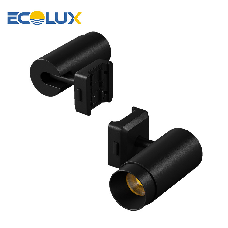 Ecolux Hot Selling Die Casting Aluminum Mini Size Black 6w 8w 48v Magnet Cob Ceiling Led Track Lights