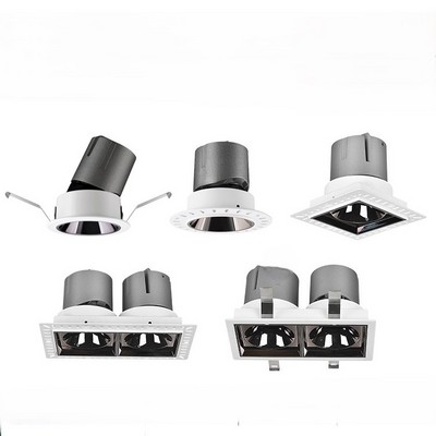 Ecolux Indoor Fixture Housing Recessed Black 3D Reflector Ceiling Down Lamp Adjustable Led Spotlight