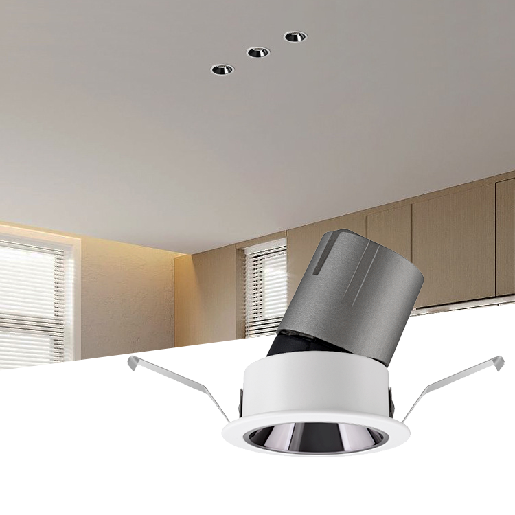 Ecolux Indoor Fixture Housing Recessed Black 3D Reflector Ceiling Down Lamp Adjustable Led Spotlight