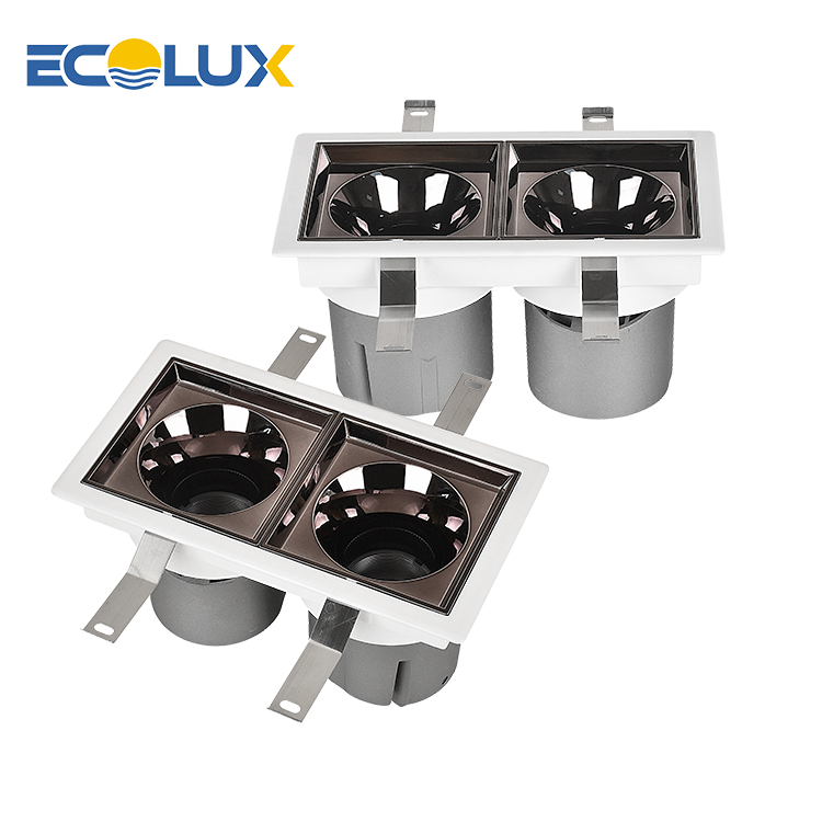 Ecolux Indoor Fixture Housing Recessed Black 3D Reflector Ceiling Down Lamp Adjustable Led Spotlight