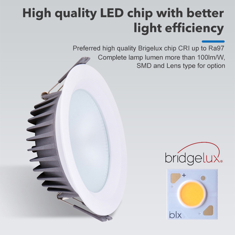 Ecolux Multiple Custom Color Temperatures Strong Practicability Dimmable LED COB Downlight Light