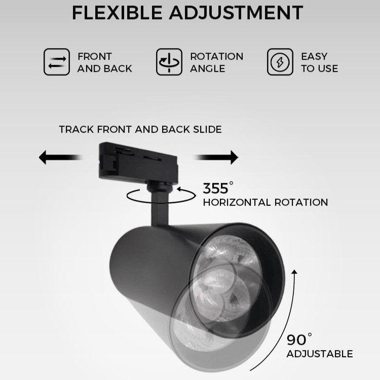 Ecolux Suspended Focus Spot Light Lamp Track Light School Indoor 10w 20w 30w Led Track Light