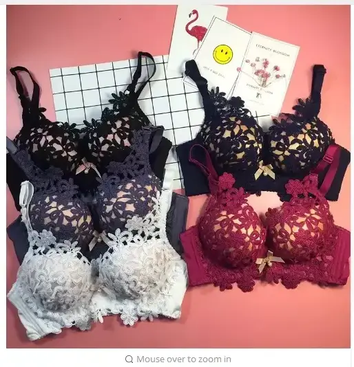 2022 Embroidery Flower Bra Set Women Wire Free Push Up Bra letter Set Underwear Women Young Girl Bra and Panties Set Lingerie