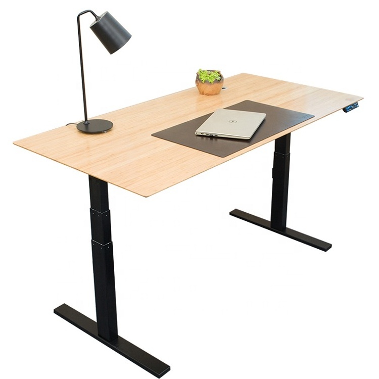 Bamboo table tops Electric frame  Sit And Stand Desk ,Height Adjustable Furniture Desk Table Top,office table