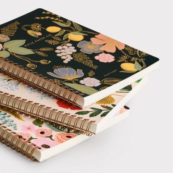 A5 Leather Personalized Abstract Floral Top Cheap Spiral Notebooks in Bulk Sprial Journal Planner