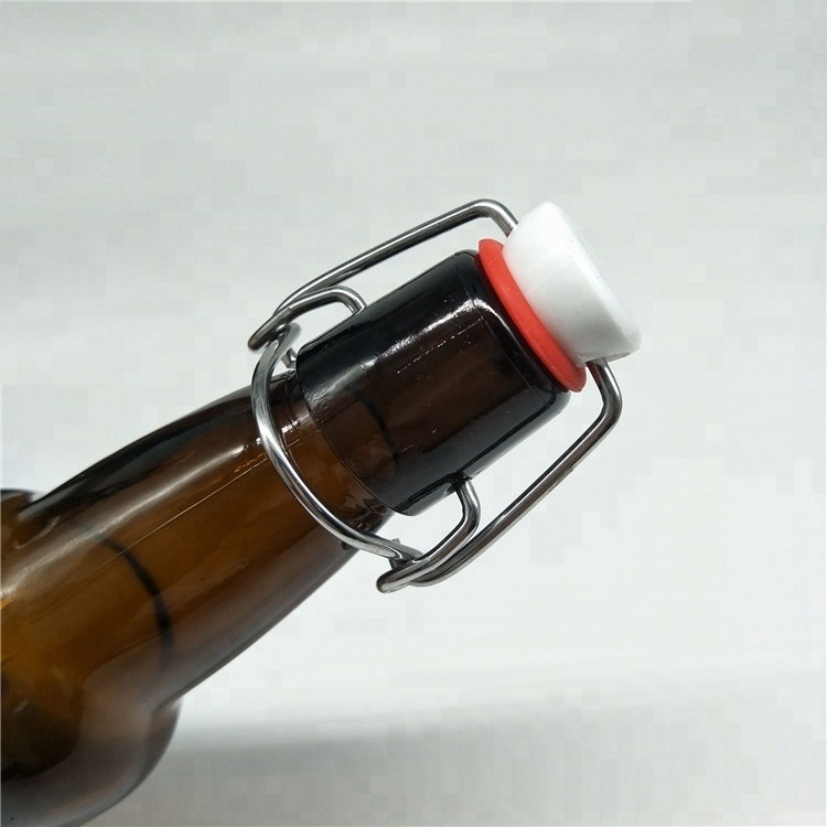 Factory Wholesale Amber Glass Bottle 250ml 330ml 500ml 750ml 1L Empty Beer Glass Swing Top Brown Flip Top Beer Bottles