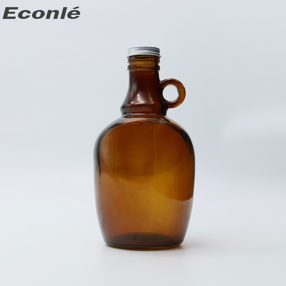 Wholesale 500ml 1000ml Large Capacity Gallon Amber Empty Glass Jugs/Bottles with Lid For Home Brewing Wine Beer Beverage