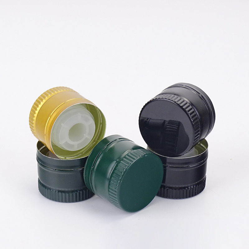 31.5x24mm Verde Tapones Pilfer para Aceite o Vinagre Tapon de rosca Con Inserto Rosca Aluminum Ropp Lid Olive oil cap