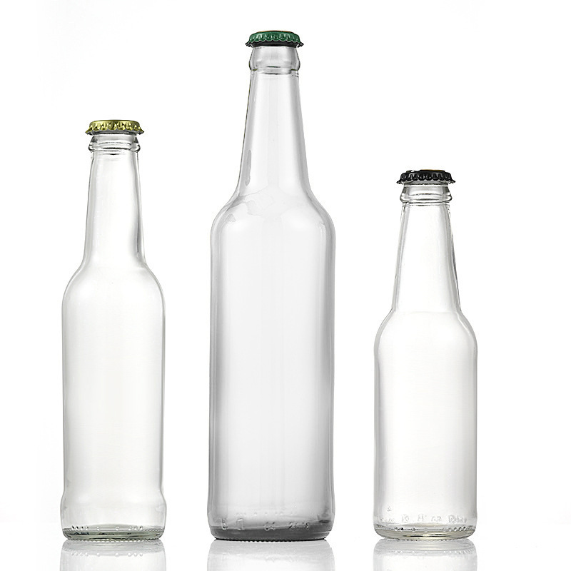 Cheap price 250ml 275ml beverage glass bottles with crown cap soda juice water bottle 250 ml clear beer bottle