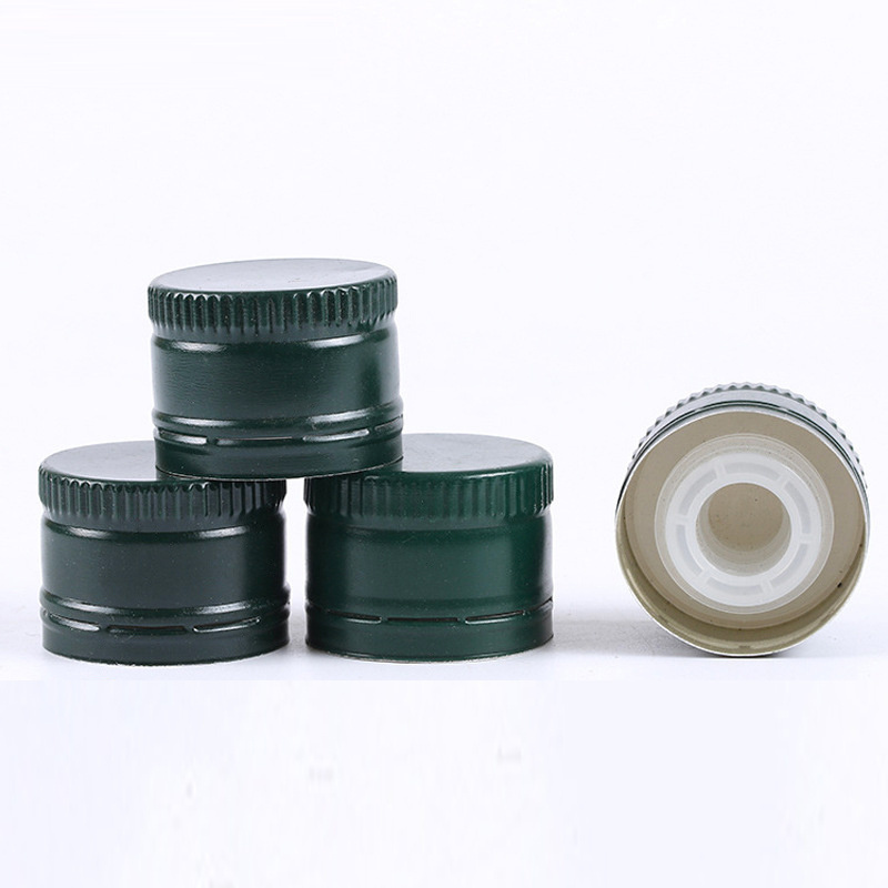 31.5x24mm Verde Tapones Pilfer para Aceite o Vinagre Tapon de rosca Con Inserto Rosca Aluminum Ropp Lid Olive oil cap