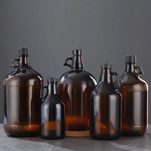 Stocked recyclable 1l 2l 32oz 64oz beer glass growler home brewing half gallon glass jug for juice milk beer kombucha