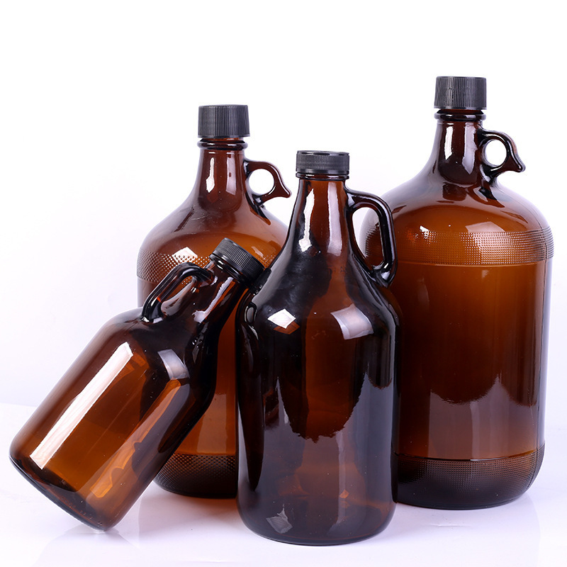 Stocked recyclable 1l 2l 32oz 64oz beer glass growler home brewing half gallon glass jug for juice milk beer kombucha