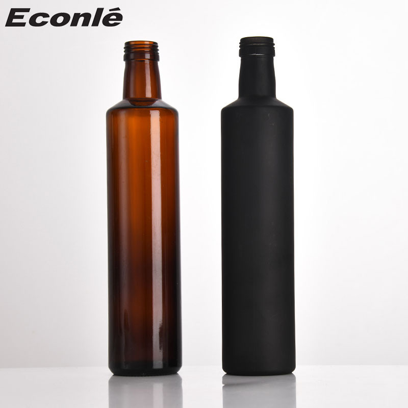 Wholesale 500 ml and 1l olive oil bottle Matte black glass olive oil bottle and vinegar bottle 75cl 25cl