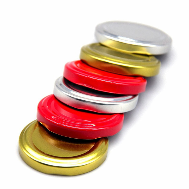 Colorful 30mm 48mm 53mm Glass Tomato Sauces Fruit Jams Juices Bottle Metal Tinplate Cover Lug Caps Hot Filling Pasteurization