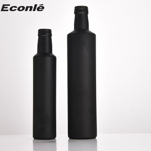 Wholesale 500 ml and 1l olive oil bottle Matte black glass olive oil bottle and vinegar bottle 75cl 25cl