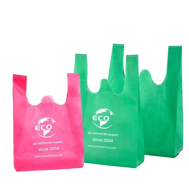 the industry china wholesale non woven t shirt bag,biodegradable non-woven fabric t-shirt shopping bag