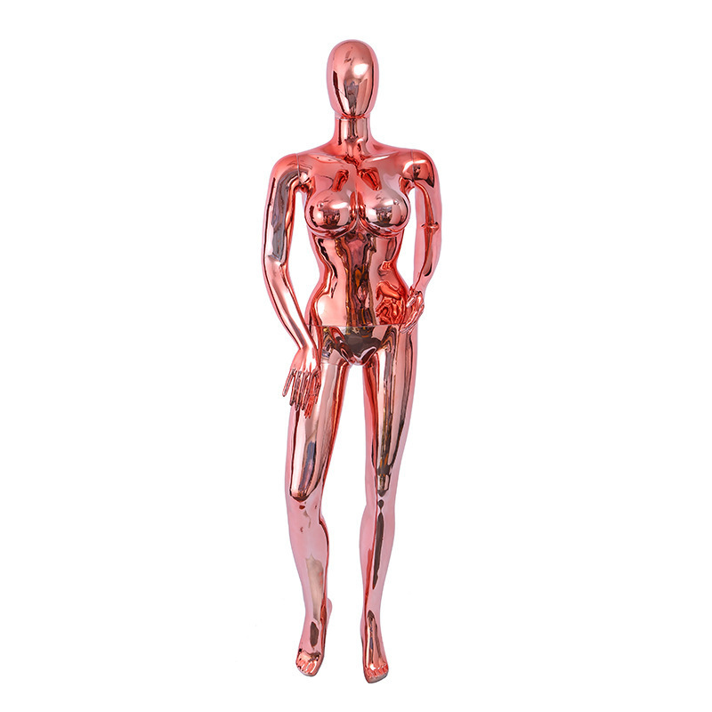 Big Bust Big Hip Female Standing Chrome Mannequin Women Full Body Dummy Boutique Window Display Big Breast Big Butt Glossy