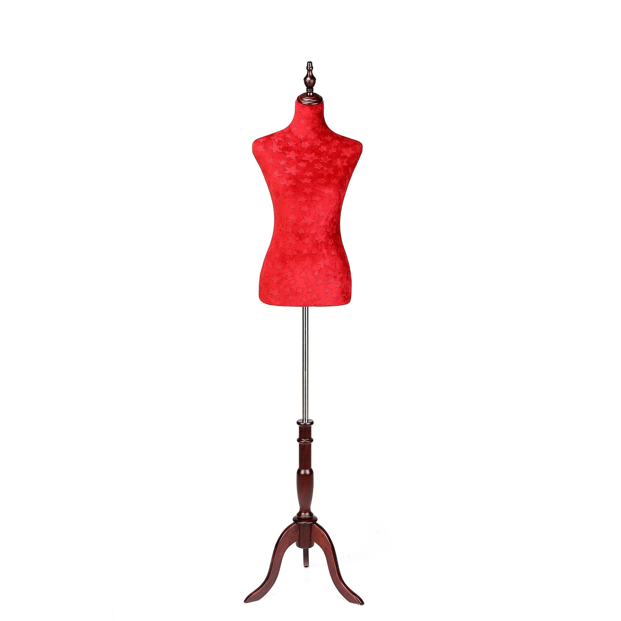 Female clothes display foam upper-body stand mannequin with metal base