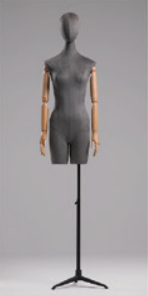 Clothing Cheap Dress Form Tailoring Female Velvet Wrapped Display Mannequin with Base