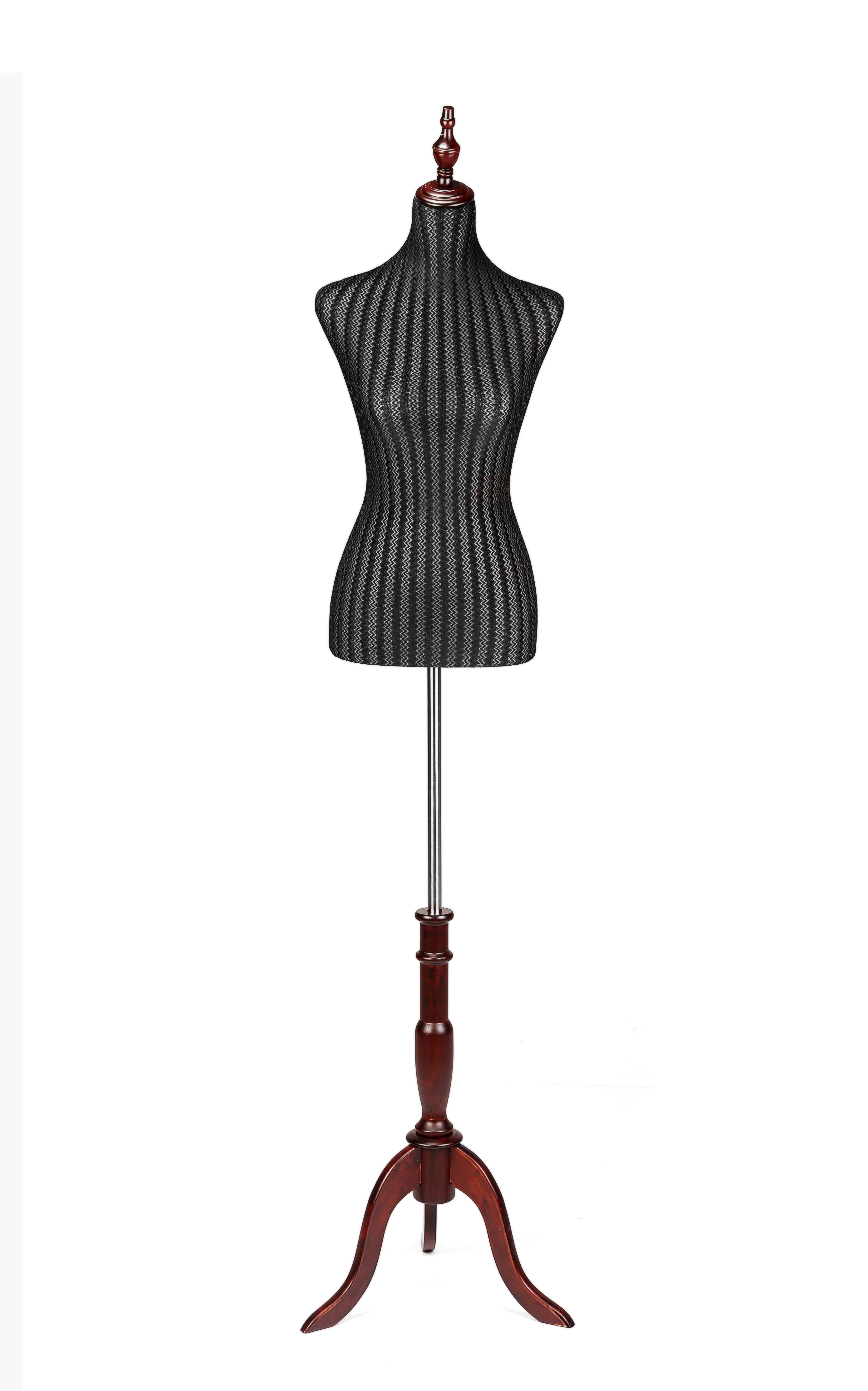 Female clothes display foam upper-body stand mannequin with metal base