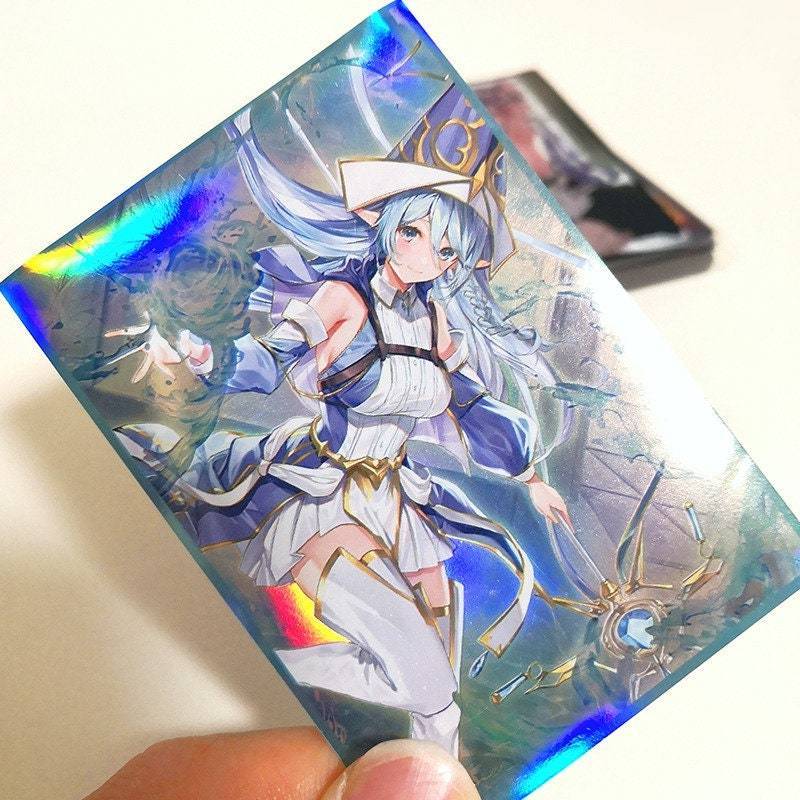 Anime Art Print Custom Printed Plastic 61x 91stander Size Sleeve Holo Holographic Art Yugioh Mtg Tcg Game Gaming Card Sleeves