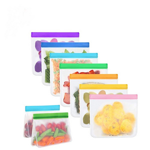 Washable Custom PEVA Food Pouch Safe Reusable Snack Bags Freezer-Safe Convenient Storage Bags Ziplock Bags