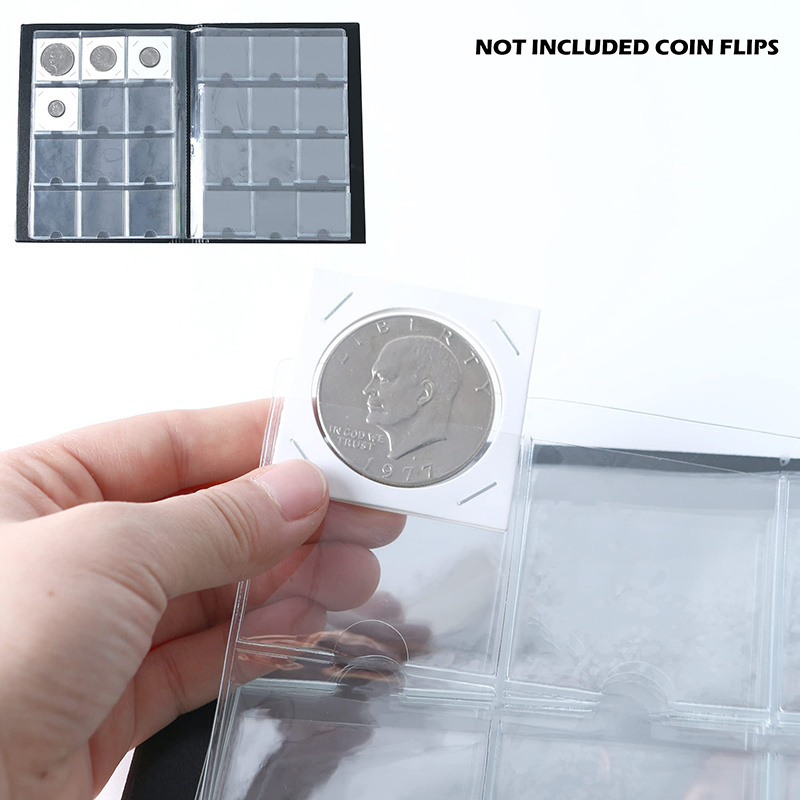 Wholesale 120 Pockets 2x2 Inches Coin Flip Holder Albums Storage Books Album For Coin Cardboard Collection Holders