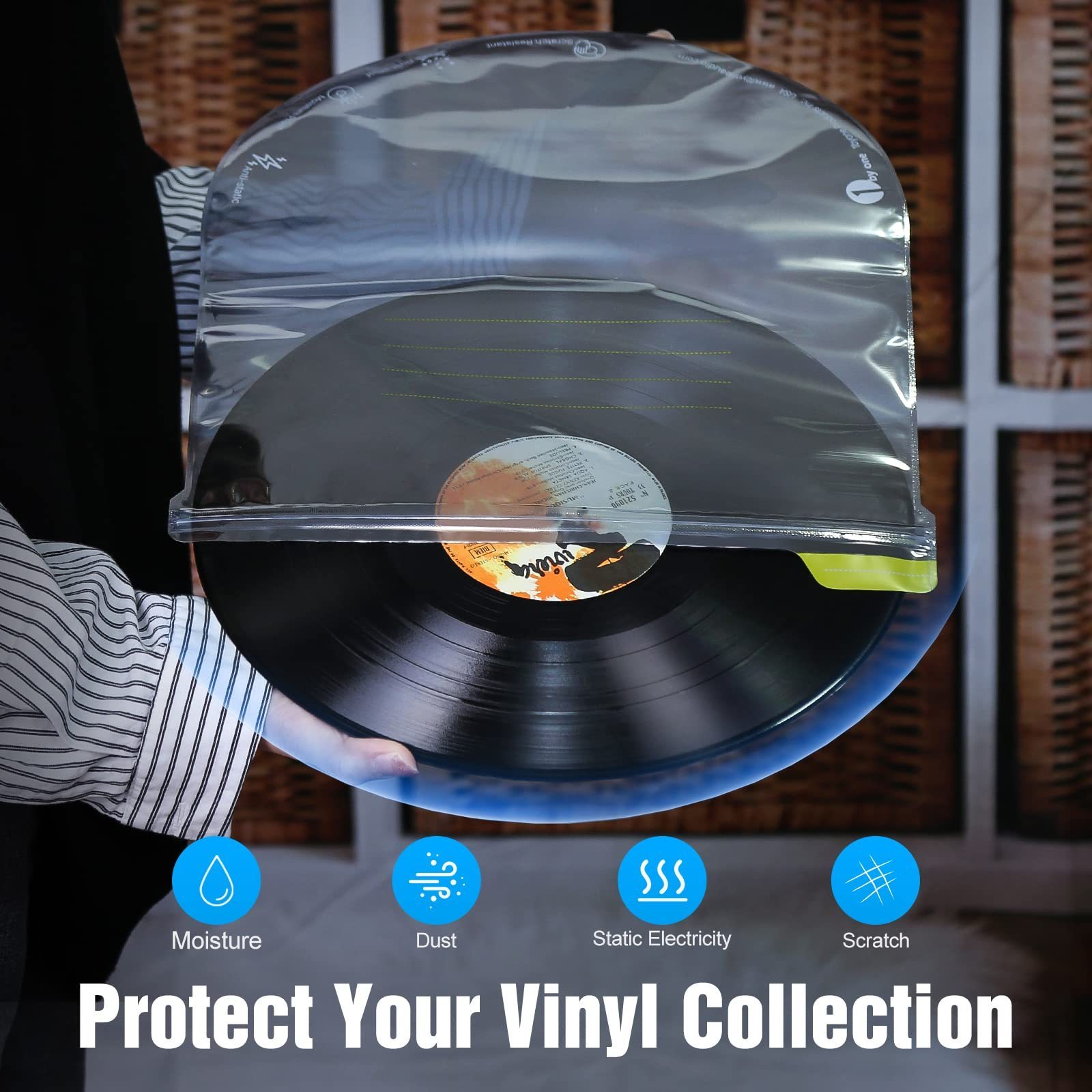 Top Clear 12.75*12.75 Inches Anti-static Acid-free Vinyl Record Inner Sleeves Lp 12 Inch Vinyl Record Sleeves Cover Bags