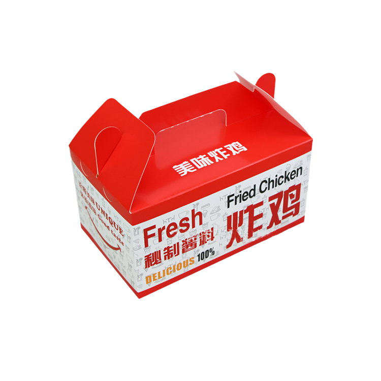 Wholesale Customized Hot Fast Food Packaging Take out French Fried Chicken Nuggets Wings Ships Takeaway Lunch Paper Box